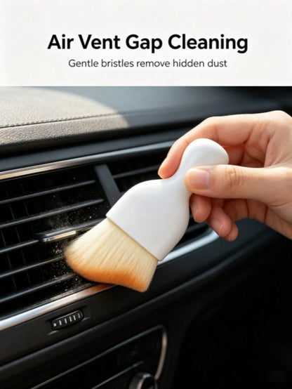 Portable Car Dusting Brush, Soft Fine Bristle Brush Head, Minimalist Design, Suitable For Cleaning Car Interior Gaps, Such As Center Console, Screen Frame, Air Vent And Door Trim
