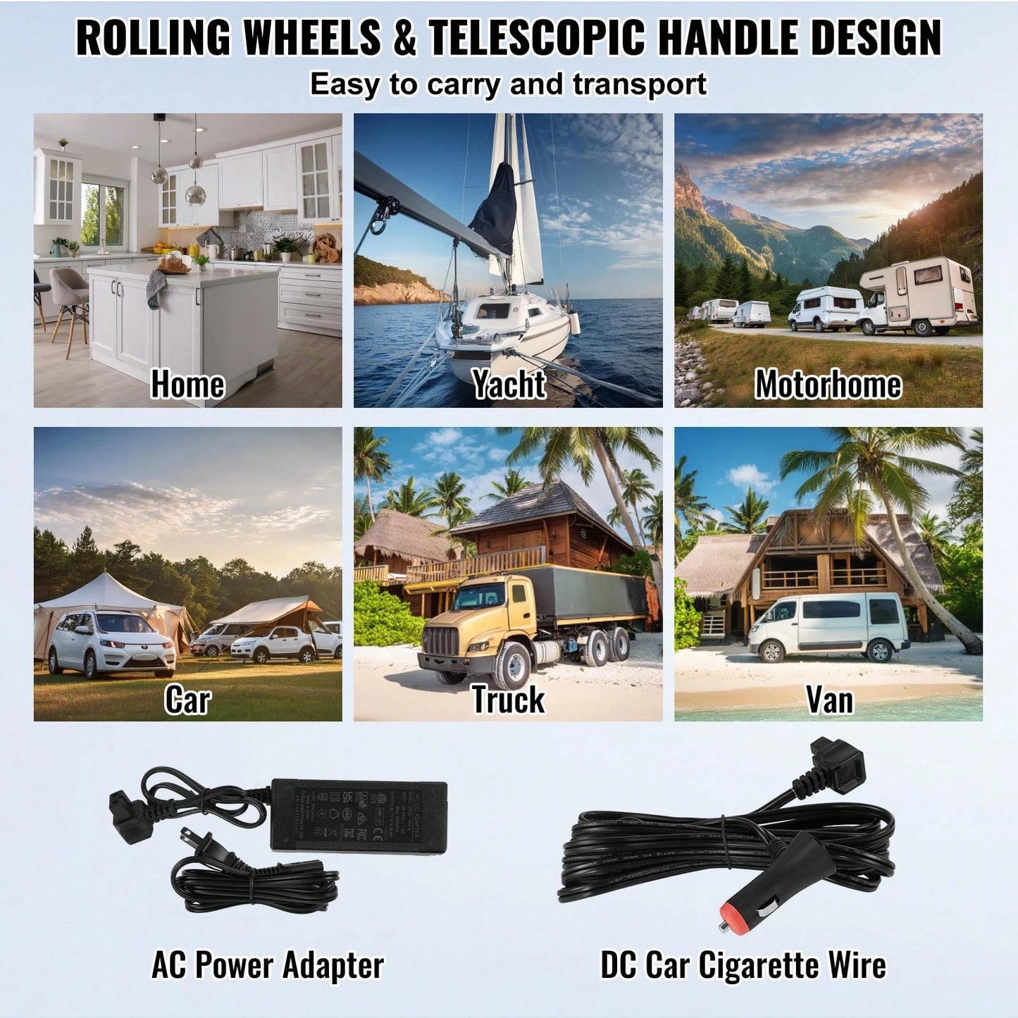 Portable Car Refrigerator, 12 Volt Car Refrigerator Fridge, 58 L/ 61.5 QT Dual Zone Portable Freezer,-4℉-68℉ Adjustable Temperature, Compressor Cooler For Home, Outdoor, Camping, RV, Car