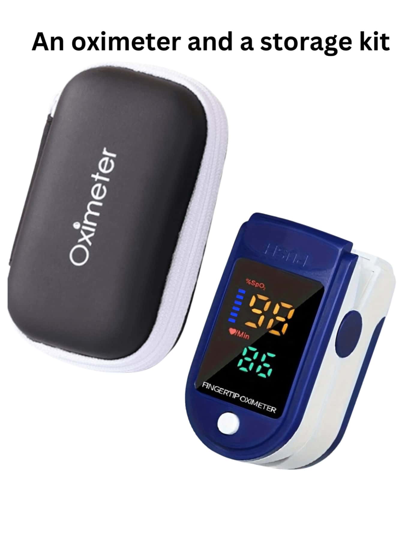 Portable Fingertip Pulse Oximeter & Carrying Case/Single Pulse Oximeter/Single Pulse Oximeter Carrying Bag: Heart Rate Monitor- This Product Does Not Include Batteries! Please Use AAA Batteries, Pay