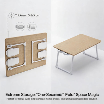 Portable Laptop Bed Table- Multi-Functional Tray Stand Folding Table- Perfect For Eating, Reading, And Writing In Bed, On Sofa, Or On The Floor- Stable, Durable, And Foldable For Office Reception.