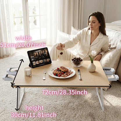 Portable Laptop Bed Table- Multi-Functional Tray Stand Folding Table- Perfect For Eating, Reading, And Writing In Bed, On Sofa, Or On The Floor- Stable, Durable, And Foldable For Office Reception.