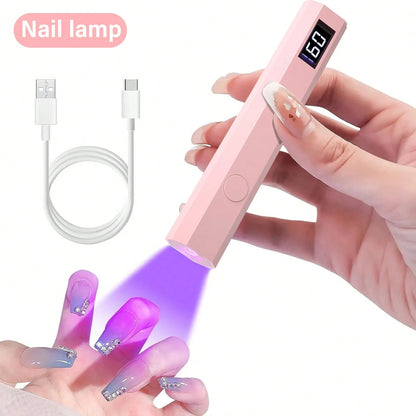 Portable Nail Dryer, USB Mini Nail Dryer Lamp, 180mAh Battery UV LED Nail Lamp, Suitable For Curing All Nail Gels, Applicable For Home Nail Salon