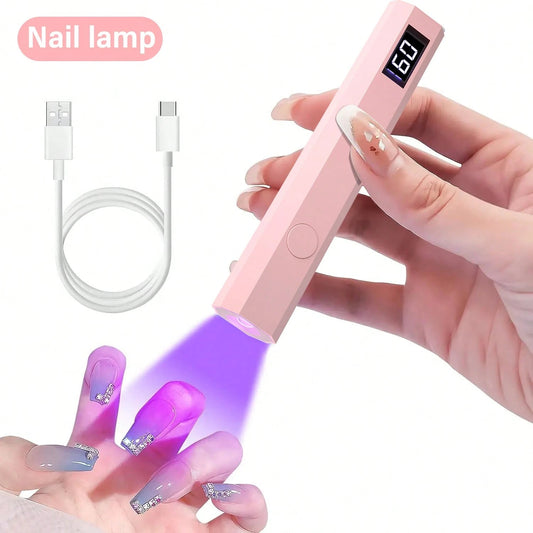 Portable Nail Dryer, USB Mini Nail Dryer Lamp, 180mAh Battery UV LED Nail Lamp, Suitable For Curing All Nail Gels, Applicable For Home Nail Salon
