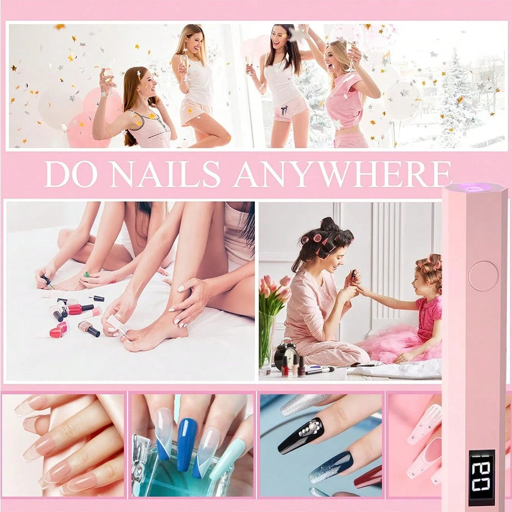 Portable Nail Dryer, USB Mini Nail Dryer Lamp, 180mAh Battery UV LED Nail Lamp, Suitable For Curing All Nail Gels, Applicable For Home Nail Salon