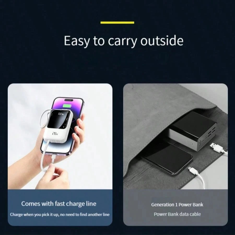 Portable Power Bank- PD20W Fast Charging Portable Charger With Flashlight Digital Display, Travel Essentials Battery Pack For Phone And Android. Pocket Power Bank Compatible With IPhone/Android. Perf
