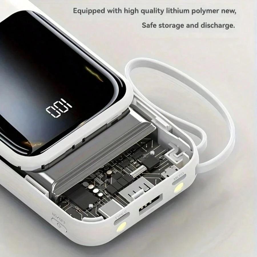 Portable Power Bank- PD20W Fast Charging Portable Charger With Flashlight Digital Display, Travel Essentials Battery Pack For Phone And Android. Pocket Power Bank Compatible With IPhone/Android. Perf