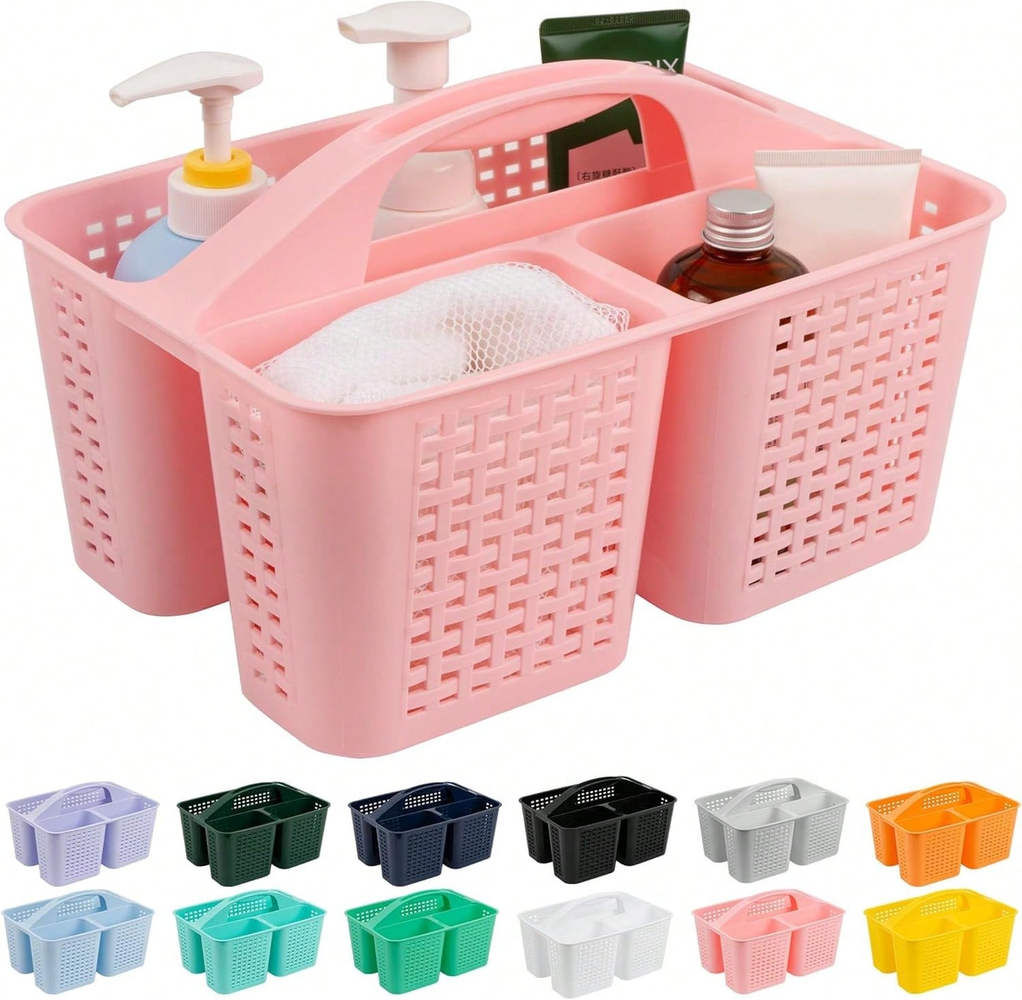 Portable Shower Caddy Basket With Handle For Bathroom Storage