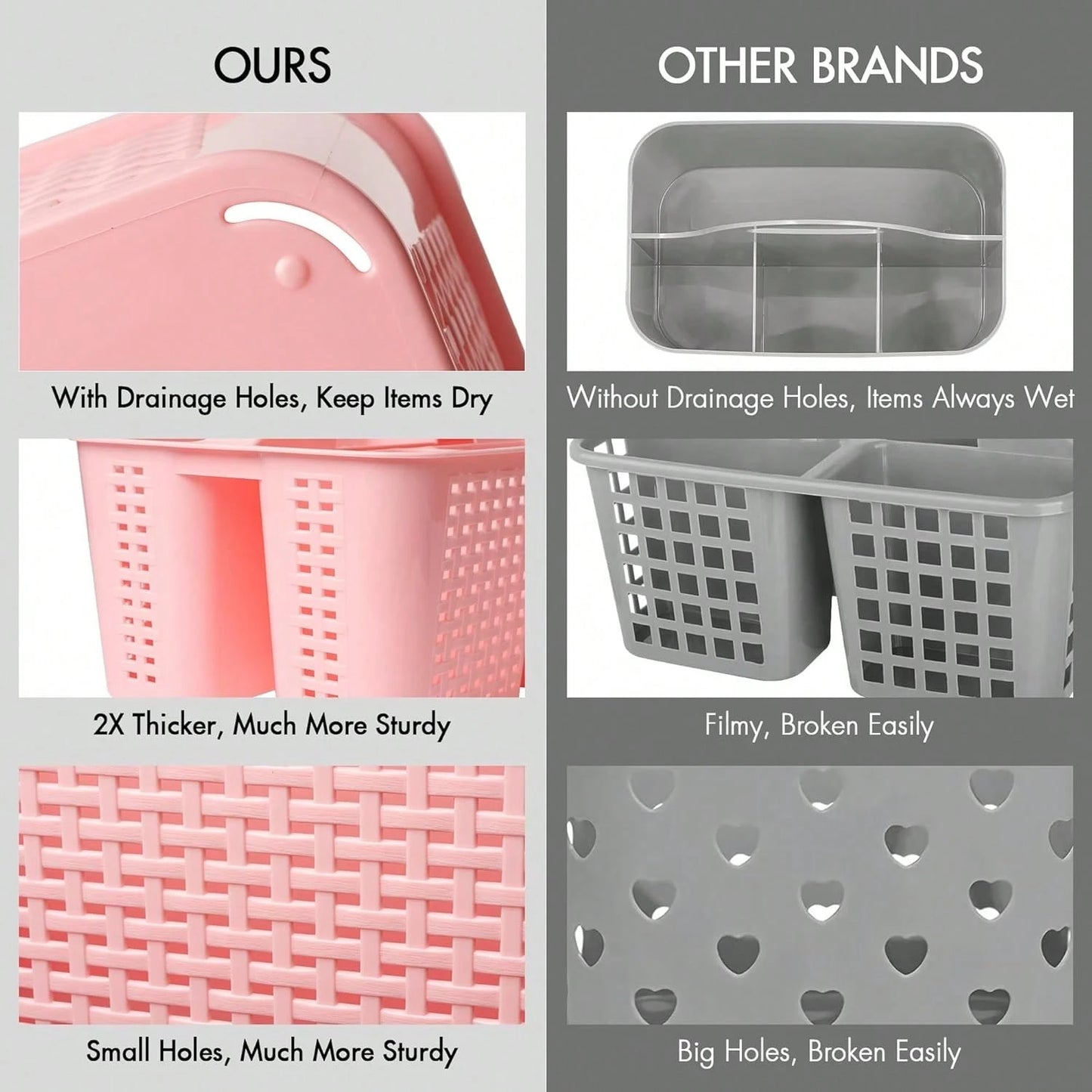 Portable Shower Caddy Basket With Handle For Bathroom Storage