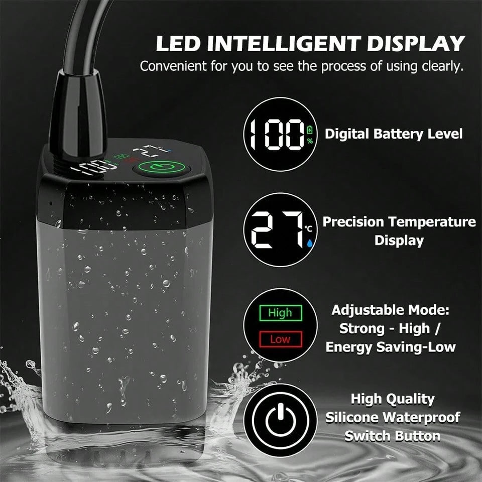 Portable Shower Camping Shower Outdoor Camp Electric Rechargeable Shower Pump, 6000mAh Rechargeable Camping Shower With Digital Power & Temperature Display, Portable Shower For Camping, Beach, Hiking