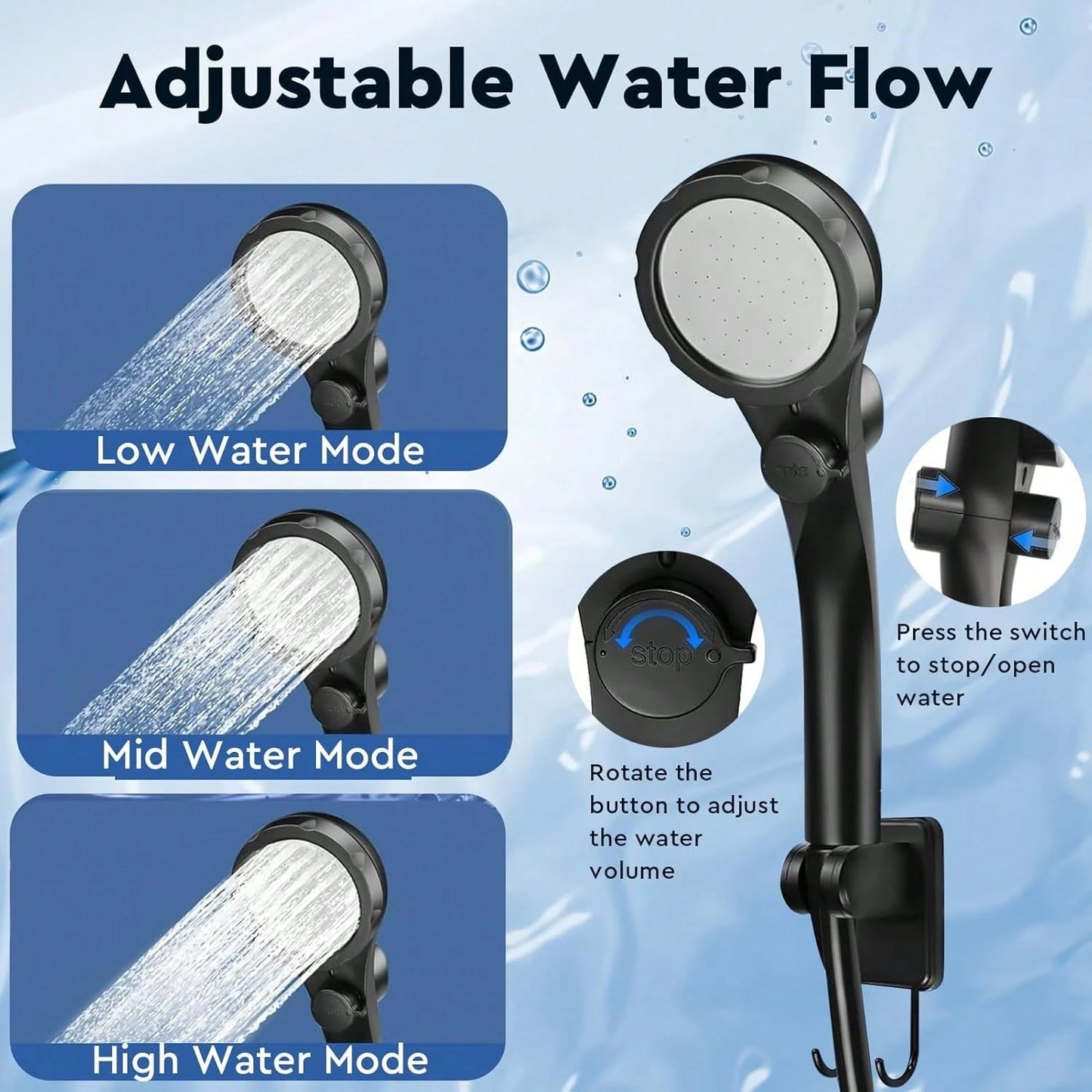 Portable Shower Camping Shower Outdoor Camp Electric Rechargeable Shower Pump, 6000mAh Rechargeable Camping Shower With Digital Power & Temperature Display, Portable Shower For Camping, Beach, Hiking