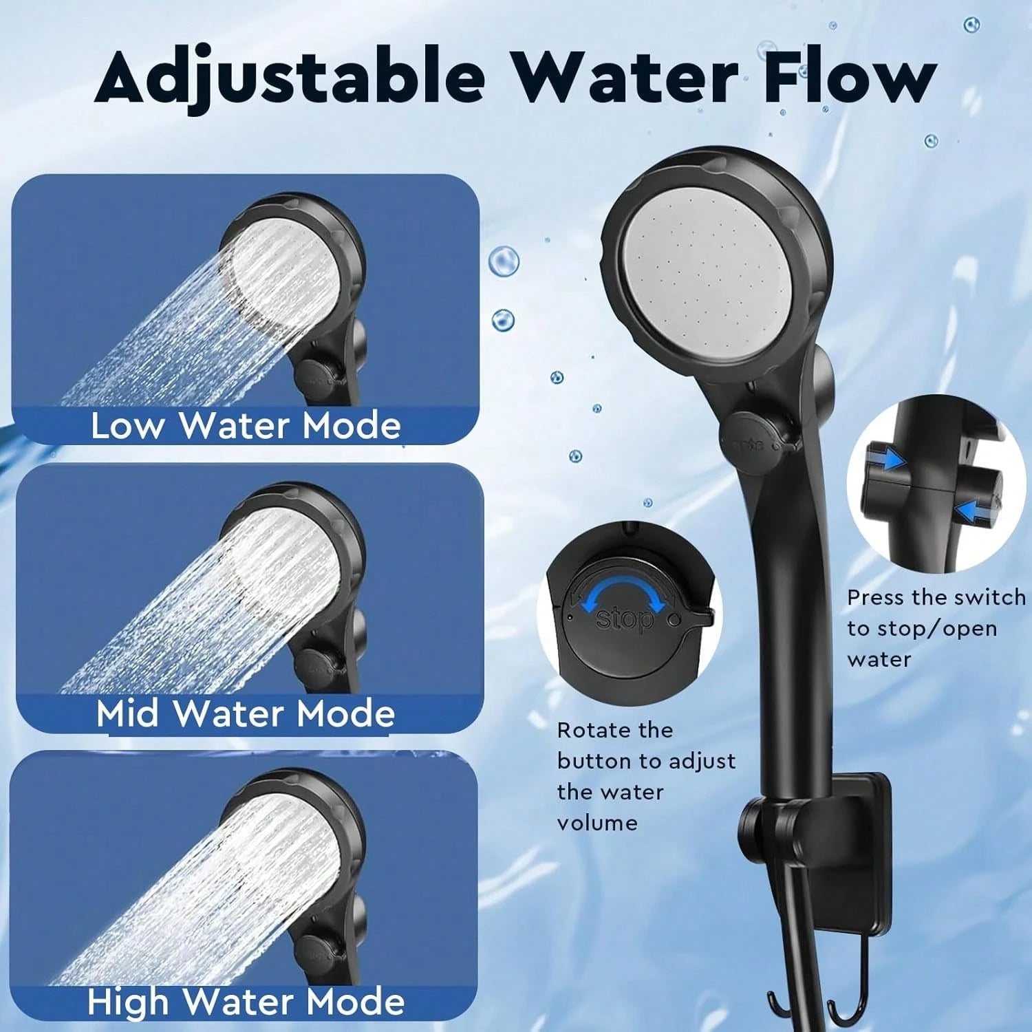 Portable Shower Camping Shower Outdoor Camp Electric Rechargeable Shower Pump, 6000mAh Rechargeable Camping Shower With Digital Power & Temperature Display, Portable Shower For Camping, Beach, Hiking