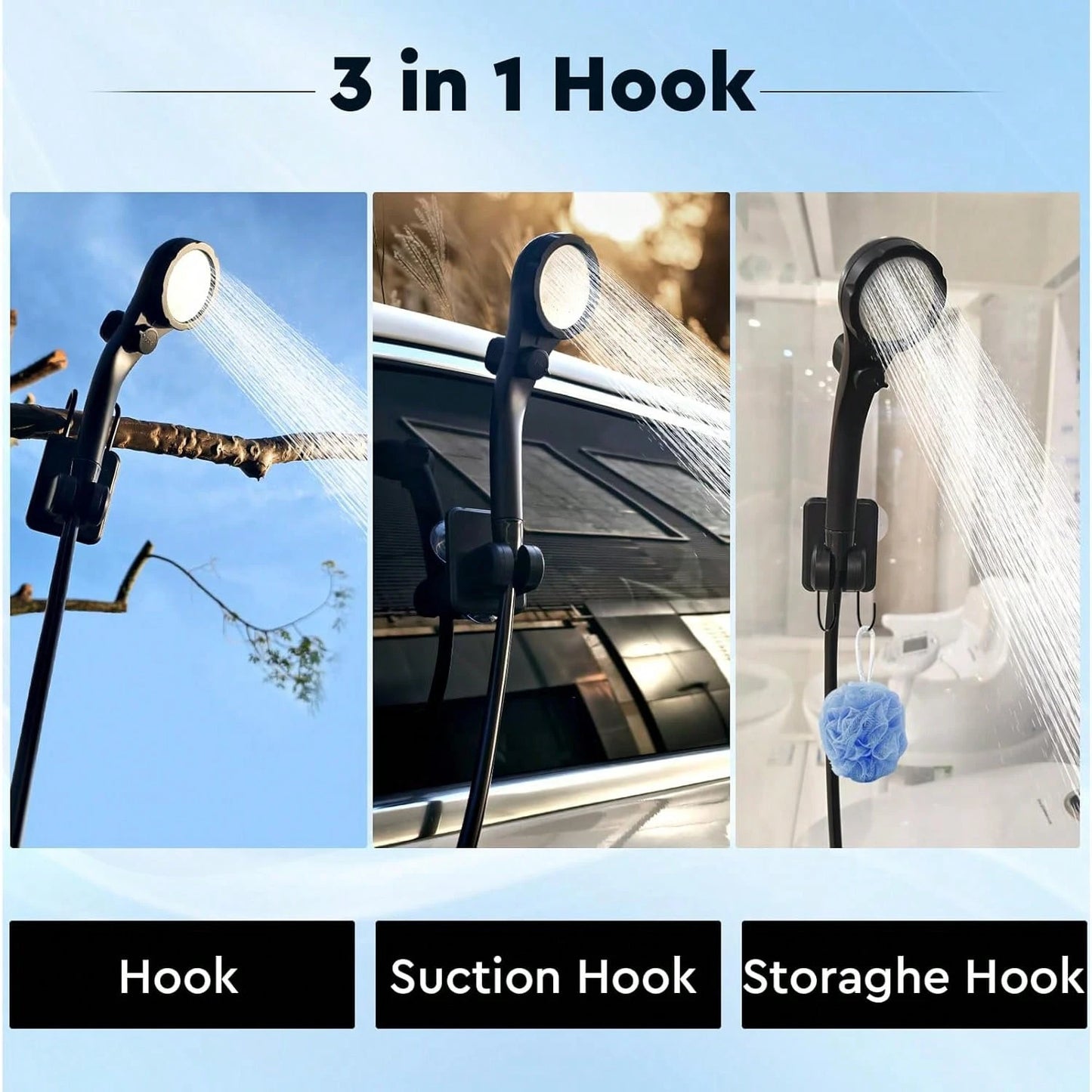 Portable Shower Camping Shower Outdoor Camp Electric Rechargeable Shower Pump, 6000mAh Rechargeable Camping Shower With Digital Power & Temperature Display, Portable Shower For Camping, Beach, Hiking