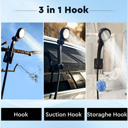 Portable Shower Camping Shower Outdoor Camp Electric Rechargeable Shower Pump, 6000mAh Rechargeable Camping Shower With Digital Power & Temperature Display, Portable Shower For Camping, Beach, Hiking