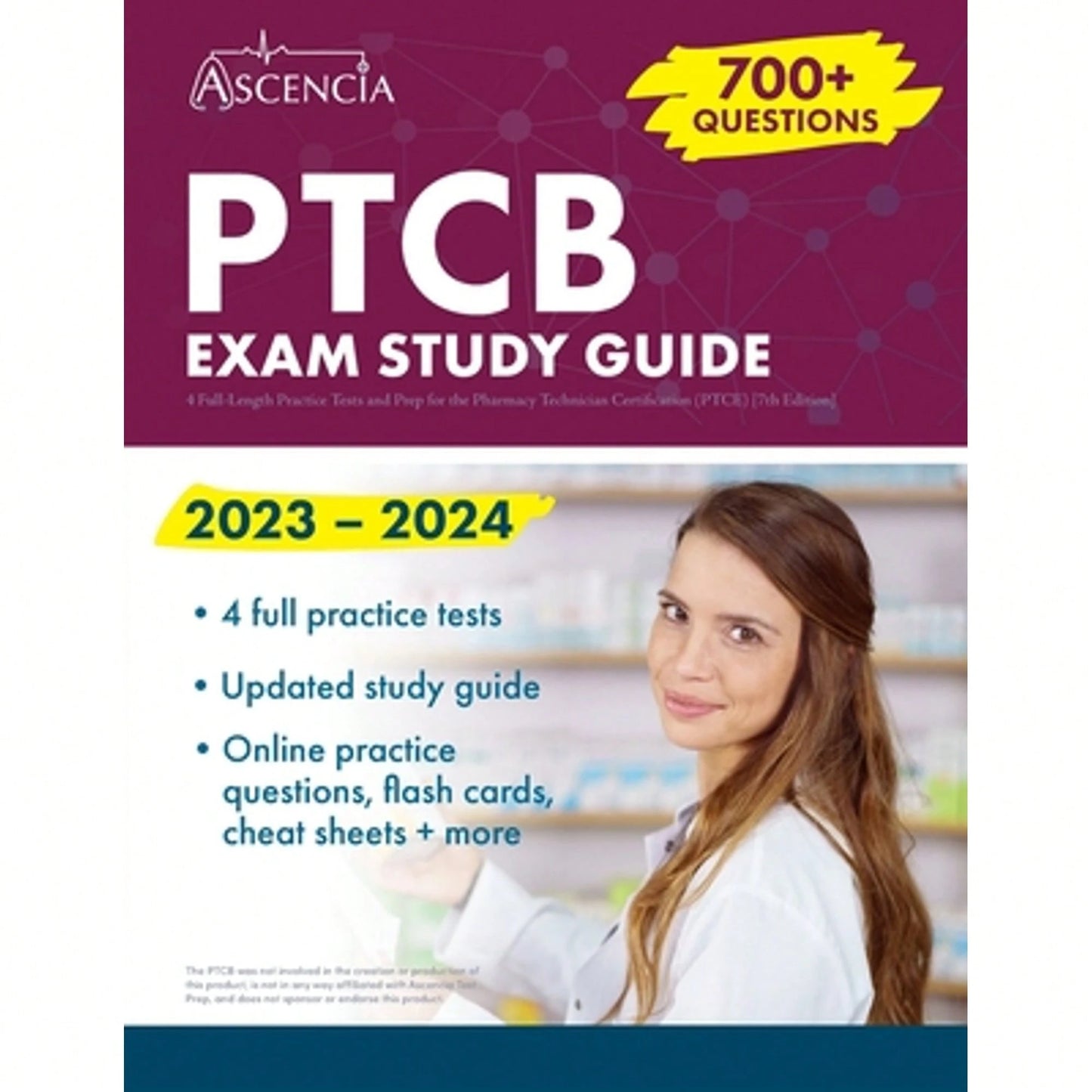 Pre-Owned PTCB Exam Study Guide 2023-2024: 4 Full-Length Practice Tests And Prep For The Pharmacy (Paperback) By E M Falgout