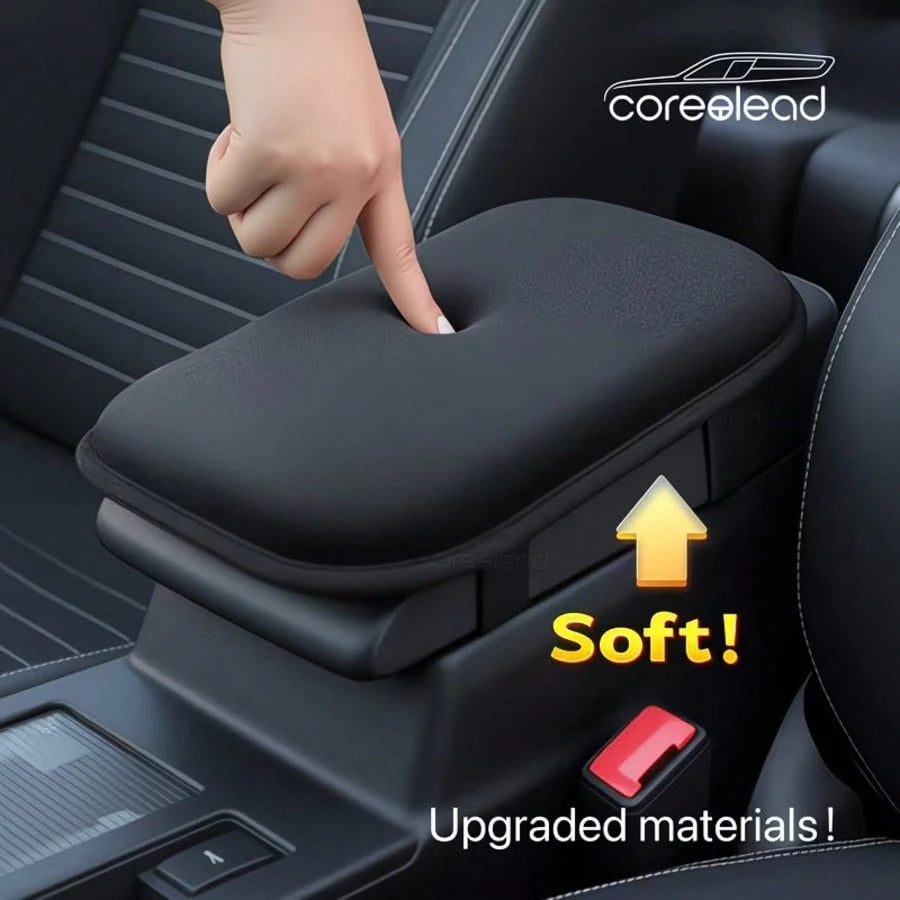 Premium Black Thickened Car Armrest Pad, Ultra-Soft And Comfortable, Essential For Road Trips. This Soft And Comfortable Armrest Pad Provides A Great Driving Experience, Relaxes Arms, And Is Easy To I