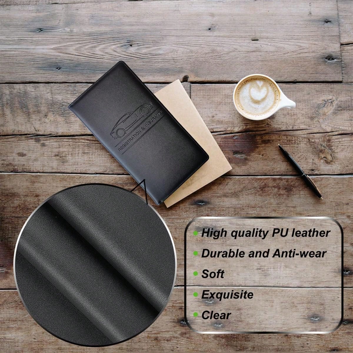 Premium Car Registration And Insurance Holder,Black Registration Insurance Card Holder,Glove Box Organizer Makes Your Documents In Order