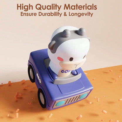 Press To Go Car Toys For Toddlers 1-3, Baby Animal Racing Cars, Infant Play Vehicle Set, BabyPush Go Friction Car Toys For 18+ Months, Birthday Gifts For 1-2 Years Old Boys