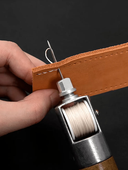 Professional Leather Sewing Awl Set, Fast Sewing Machine Tool, Suitable For DIY Handmade Repair, 1 Set With Needle- This Item Has AB 2 Set Options- A: 1 Set Of Hand Sewing Tool, B: Separate Flat Wax