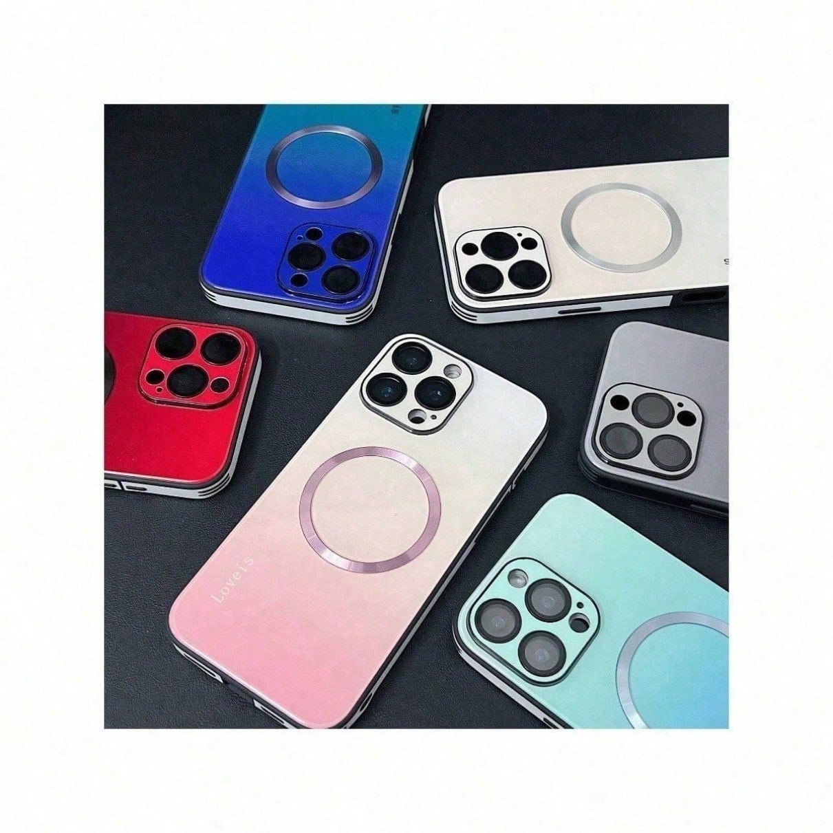 Purple+Blue Gradient Magnetic Phone Case Compatible With IPhone 16/15/14/13/12 Pro Max Camera Protection With Wireless Charging Shockproof Protection Back Cover