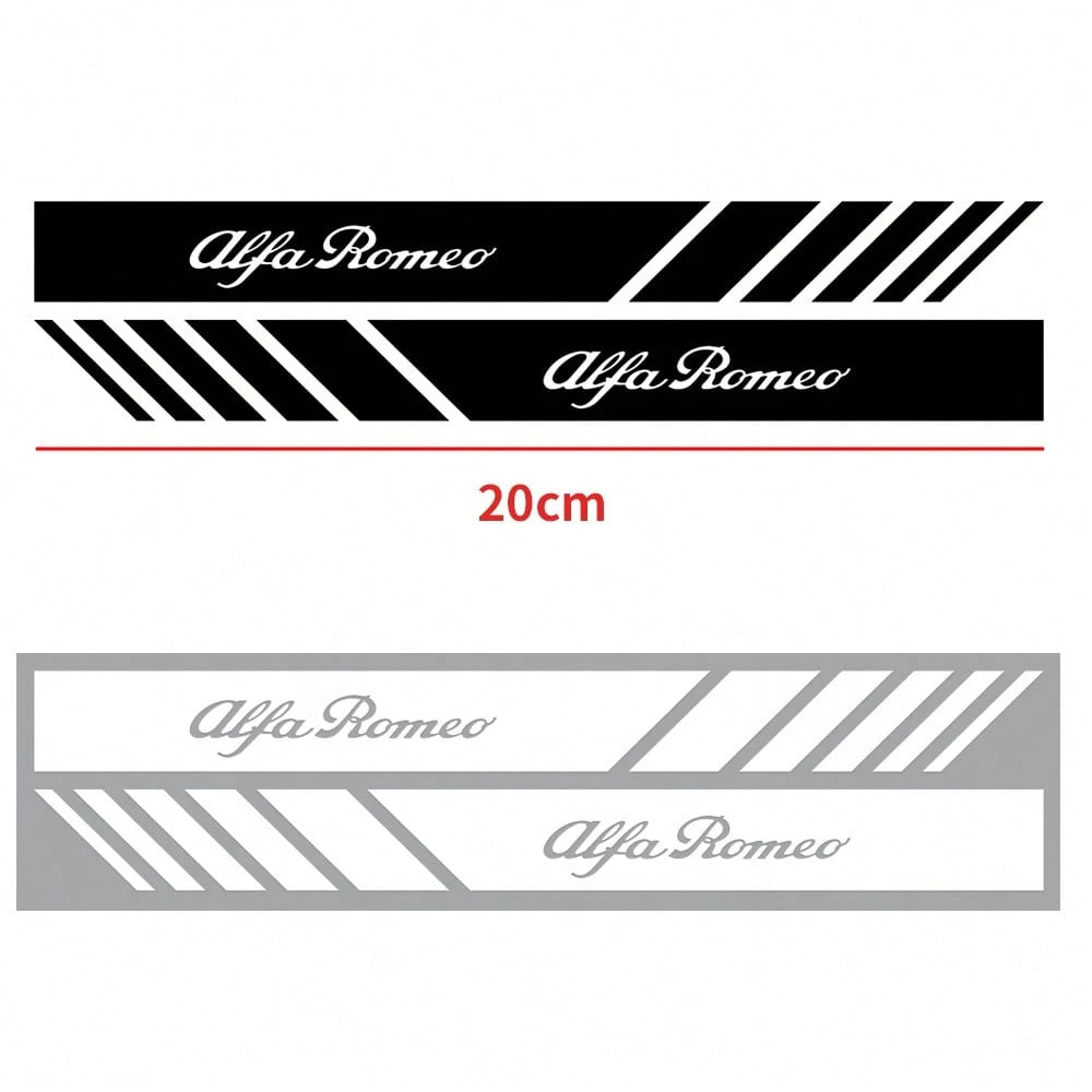 Racing Stripe Car Side Mirror Sticker, Custom Script Logo Vinyl Decal For Rearview Mirror Cover, Waterproof Sport Style Auto Exterior Modification Accessory