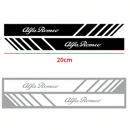 Racing Stripe Car Side Mirror Sticker, Custom Script Logo Vinyl Decal For Rearview Mirror Cover, Waterproof Sport Style Auto Exterior Modification Accessory