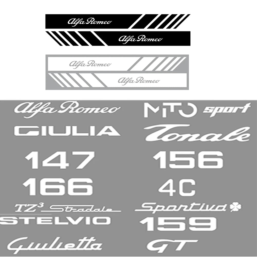 Racing Stripe Car Side Mirror Sticker, Custom Script Logo Vinyl Decal For Rearview Mirror Cover, Waterproof Sport Style Auto Exterior Modification Accessory