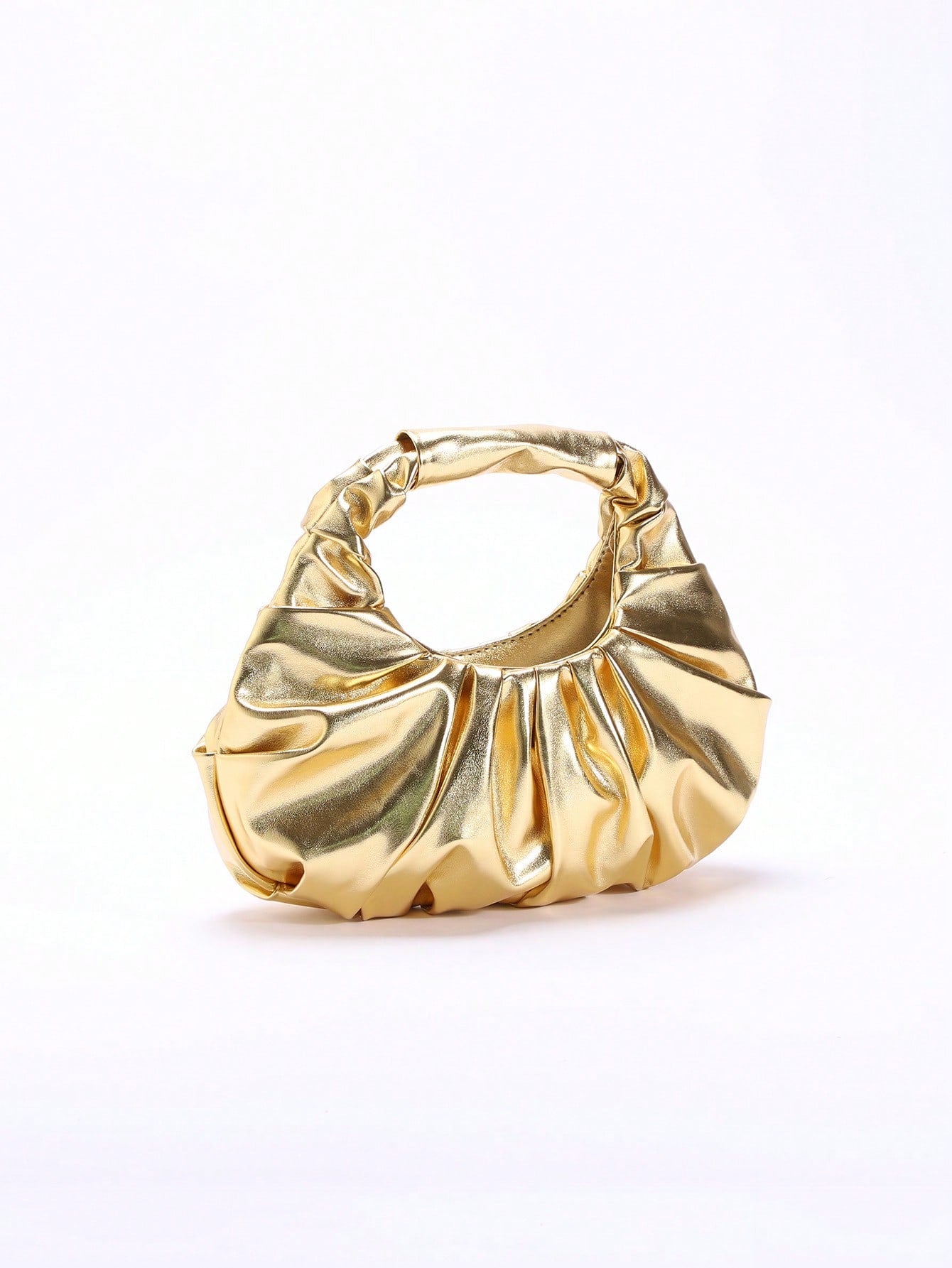 Radiana 2024 Spring New Arrival Women Handbag, One Piece Of Solid Color Pearl Glossy PU Cloud Bag, Fashionable And Concise Stitching Design With Elegant Elegant For Lady, Foldable And Wrinkled Bag Sty