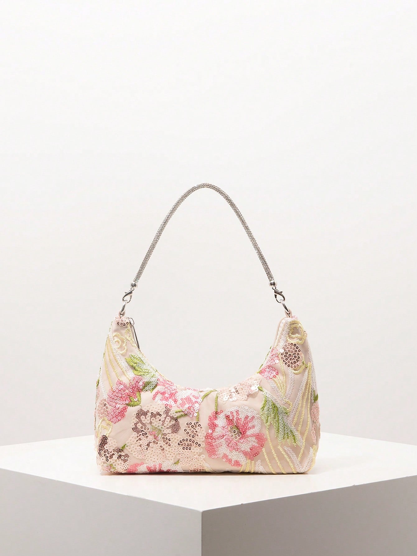 (Random Pattern) Women's Shoulder Bag, Sequin Bag, Floral Pattern, Embroidered Bag, Evening Party, Dance Decoration, Graduation Prom Bag, Graduation Prom Accessory, Wedding Supplies, Elegant, Women's