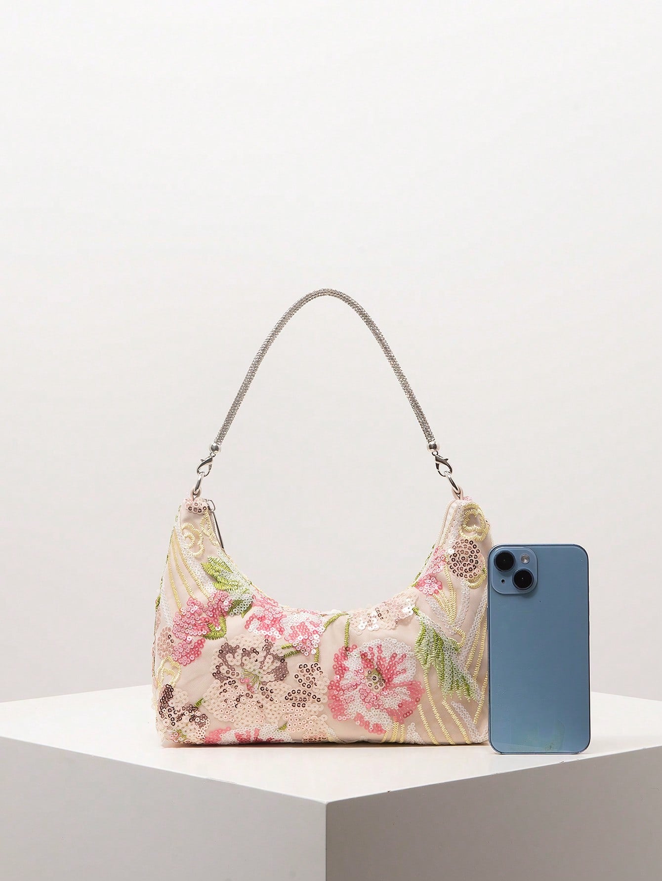 (Random Pattern) Women's Shoulder Bag, Sequin Bag, Floral Pattern, Embroidered Bag, Evening Party, Dance Decoration, Graduation Prom Bag, Graduation Prom Accessory, Wedding Supplies, Elegant, Women's