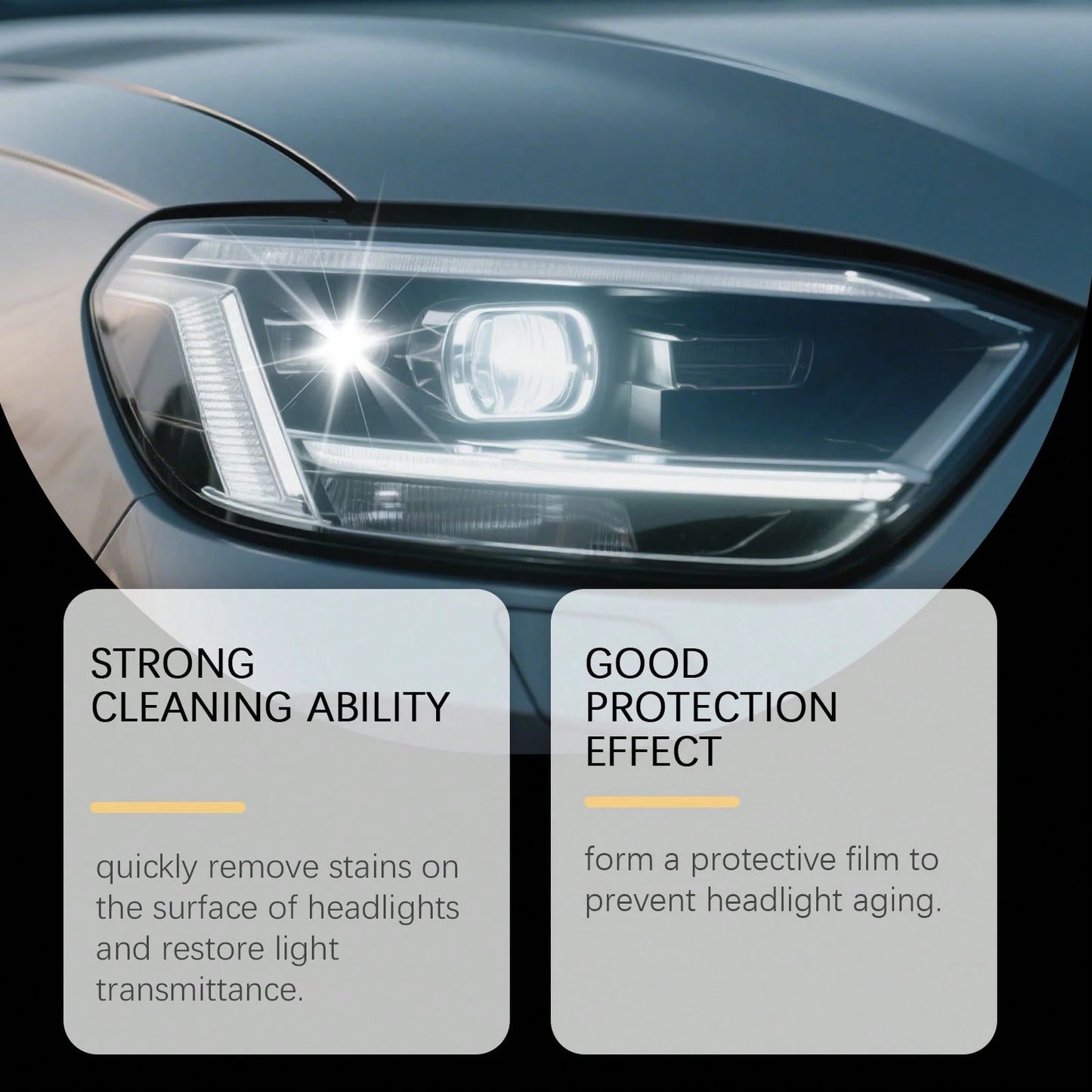 rayhong 180ml Headlight Restoration Polish Kit – Restores Clarity, Removes Yellowing, Oxidation & Haze, Long-Lasting UV Protection, Easy No-Sanding Application For Cars, Trucks & SUVs – With Towel + S