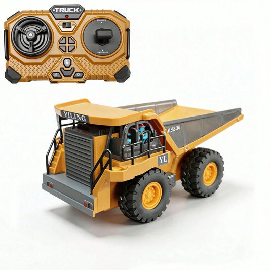 RC Dump Truck Toy For Kids| 9-Channel Metal Construction Vehicle With Working Bed, Lights & Sounds, Rechargeable Remote Control Truck For Boys Ages 8-12, Gift For Birthday 2026