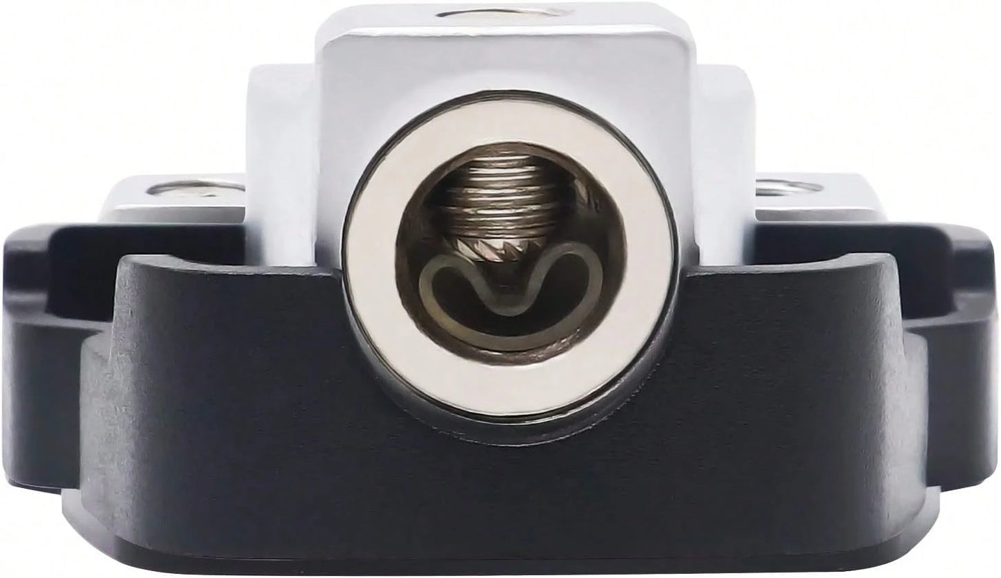 RECOIL DB12 2 Way Power Distribution Block, 1 X 0/2/4 Gauge In/ 2 X 4/8 Gauge Out Power Distribution Ground Distributor Block For Car Audio