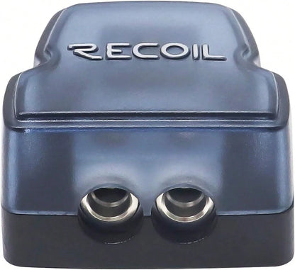 RECOIL DB12 2 Way Power Distribution Block, 1 X 0/2/4 Gauge In/ 2 X 4/8 Gauge Out Power Distribution Ground Distributor Block For Car Audio