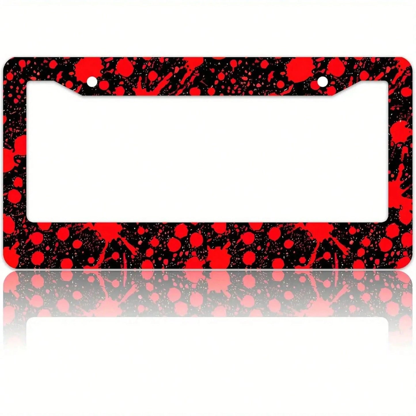 Red Black Blood License Plate Frames Cover Aluminum Anti-Rust Metal Car Plates Car Decoration Accessory Men Women 12.2 X 6.3