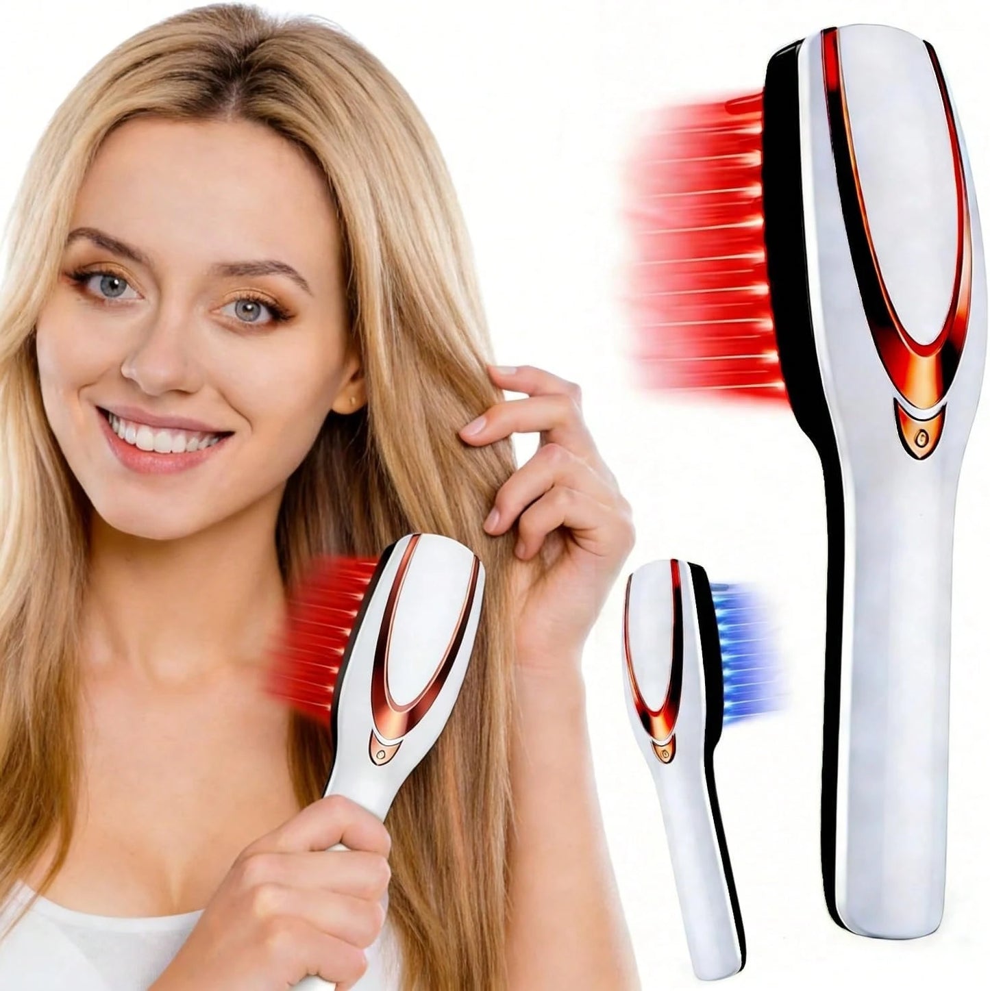 Red Light Hair Brush, Scalp Massager Brush, Red Light Comb Devices Hair Scalp Massage, Hair Massage Brush, Portable Hair Massage Comb With Soft Rubber Men And Women