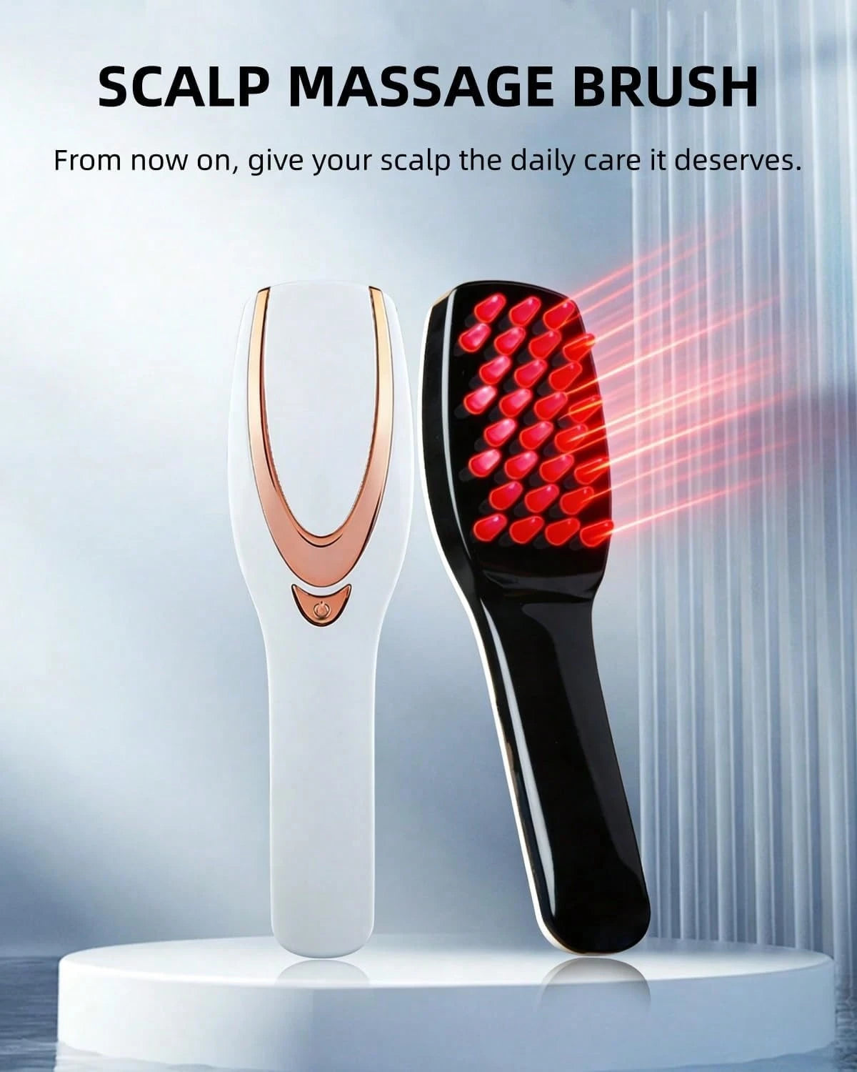 Red Light Hair Brush, Scalp Massager Brush, Red Light Comb Devices Hair Scalp Massage, Hair Massage Brush, Portable Hair Massage Comb With Soft Rubber Men And Women
