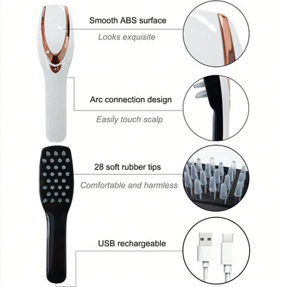 Red Light Hair Brush, Scalp Massager Brush, Red Light Comb Devices Hair Scalp Massage, Hair Massage Brush, Portable Hair Massage Comb With Soft Rubber Men And Women