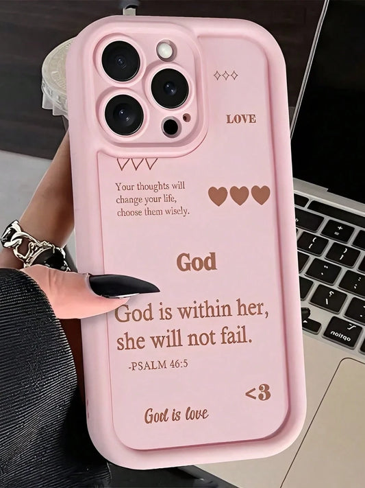 Religious Slogan God's Love Phone Case Suitable For Compatible With IPhone 17,16, 15, 14, 13, 12, 11, PRO MAX,PLUS,Air,As Well As Galaxy S26/25/24/23/22/21 Ultra/FE/+,A54/53/52/36/35/34/33/17/16/15/14