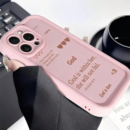Religious Slogan God's Love Phone Case Suitable For Compatible With IPhone 17,16, 15, 14, 13, 12, 11, PRO MAX,PLUS,Air,As Well As Galaxy S26/25/24/23/22/21 Ultra/FE/+,A54/53/52/36/35/34/33/17/16/15/14