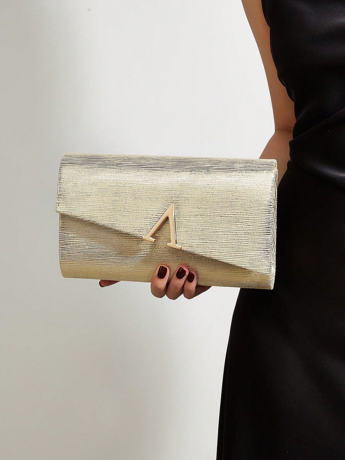 REMANLAND Charming Elegant Women's Clutch, Luxury Envelope Evening Bag, Fashionable Metallic Texture Design, Chain Shoulder Strap Handbag, Suitable For Brides, Banquets, Graduation Proms, Parties, Bal