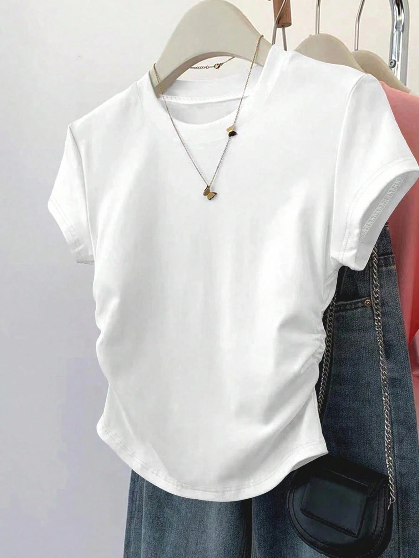 Resyla 4pcs/Set Women's Outdoor Casual Sports Tops, Summer New Arrivals, Brown, White, Blue, Multicolor Striped Slim Fit T-Shirts