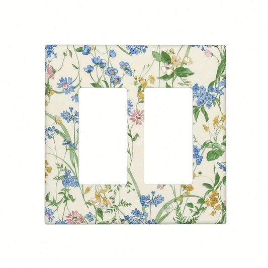 Retro French Floral-Themed Wall Panels, Five Types Of Reusable Decorative Socket Boards Are Available For Selection- Light Switch Cover Decorative