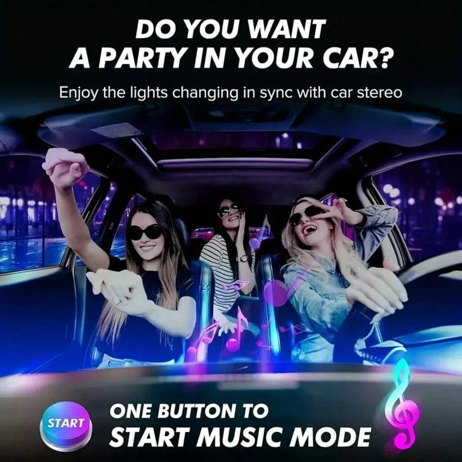 RGB 4-In-1 Colorful LED Chassis Light Strip, Car Decorative Atmosphere Light And Neon Light Effect, APP/Remote Control, 16 Million Color Lighting Effect Adjustment, Music Microphone Synchronization, H