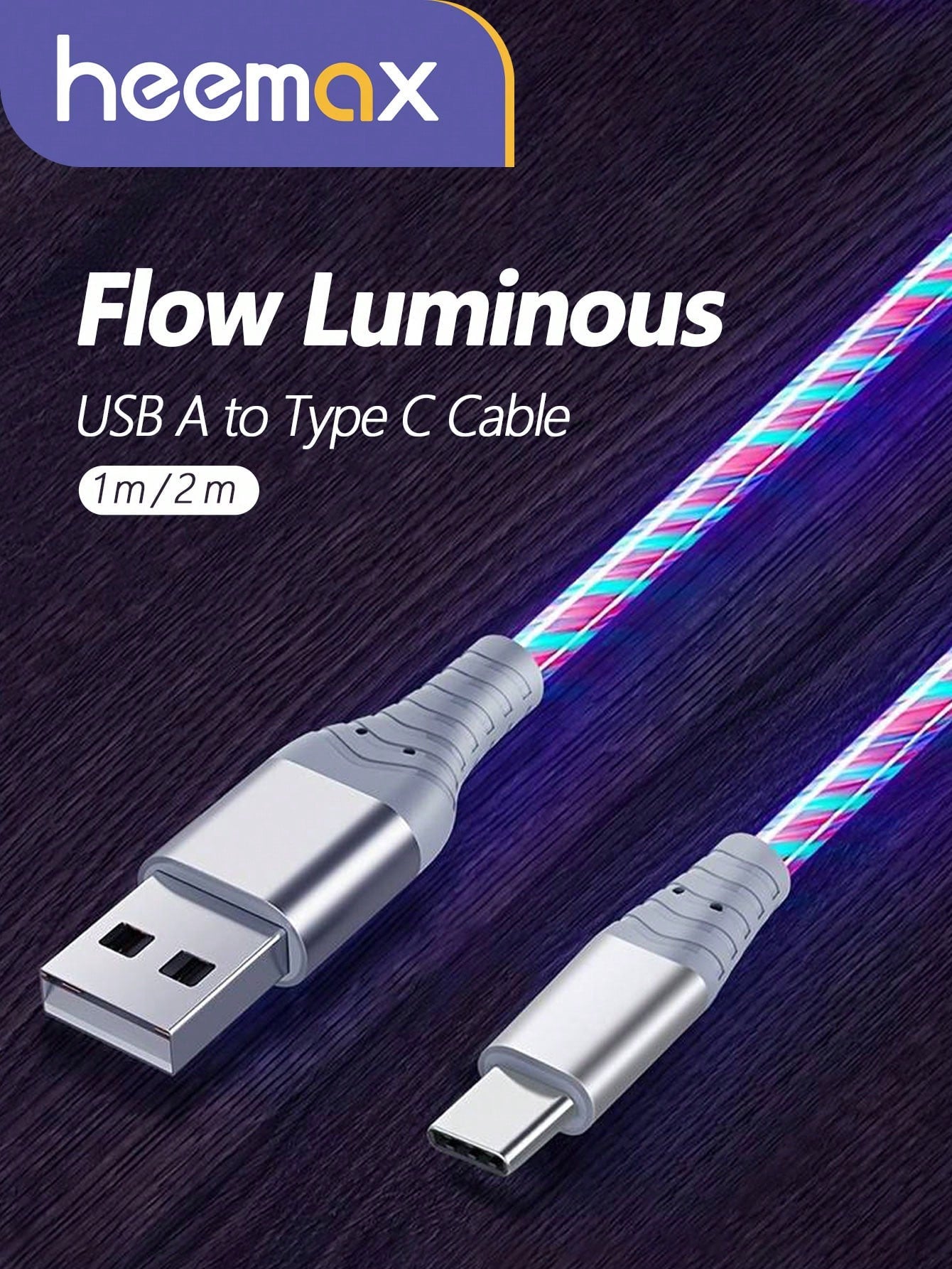 RGB Gradient LED Illuminated USB-C Fast Charging Cable, 3-In-1 Universal Charging Cord With Micro USB & Type-C Interfaces, 3.3ft/6.6ft, Compatible With IPhone, Android Phones, Cameras, MP3 Players, Na