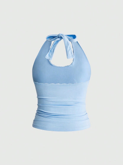 ROMWE Avant Y2K Casual Relaxed Cute Dolphin Graphic Rhinestone Embellished Tank Top For Women, Suitable For Island Vacation