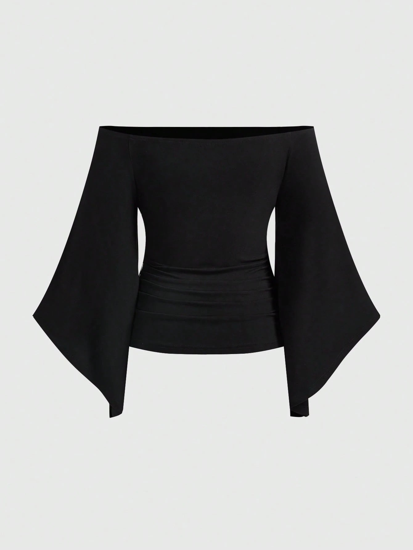 ROMWE Gothic Iris Wing Rhinestone Letter Print Asymmetrical Sleeve Plus Size Women's Top, Off-Shoulder Women's Top Fall