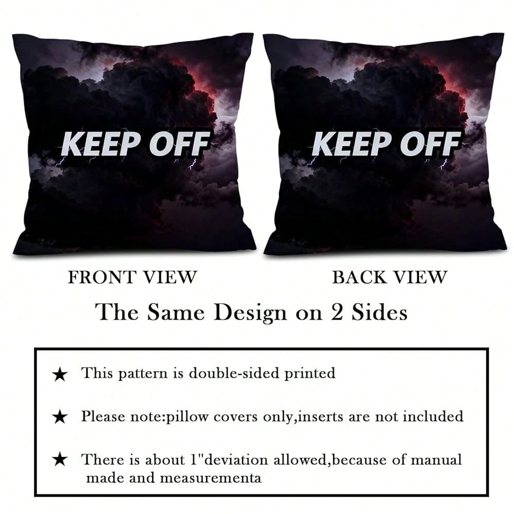 Room Decor Keep Off Pillow Set Of 2 Breathable Pillow Cover Square Cushion Case For Home Sofa Couch Decoration 18*18 Inch Diablo Style-1