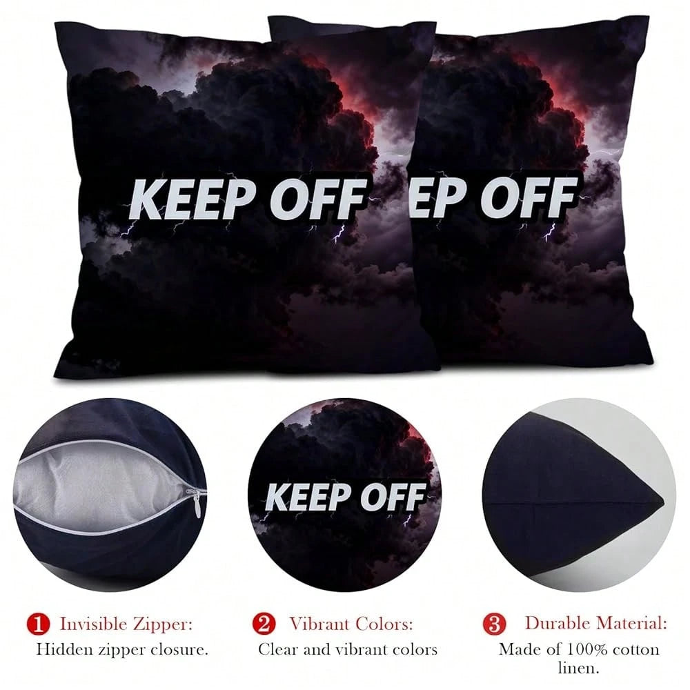 Room Decor Keep Off Pillow Set Of 2 Breathable Pillow Cover Square Cushion Case For Home Sofa Couch Decoration 18*18 Inch Diablo Style-1