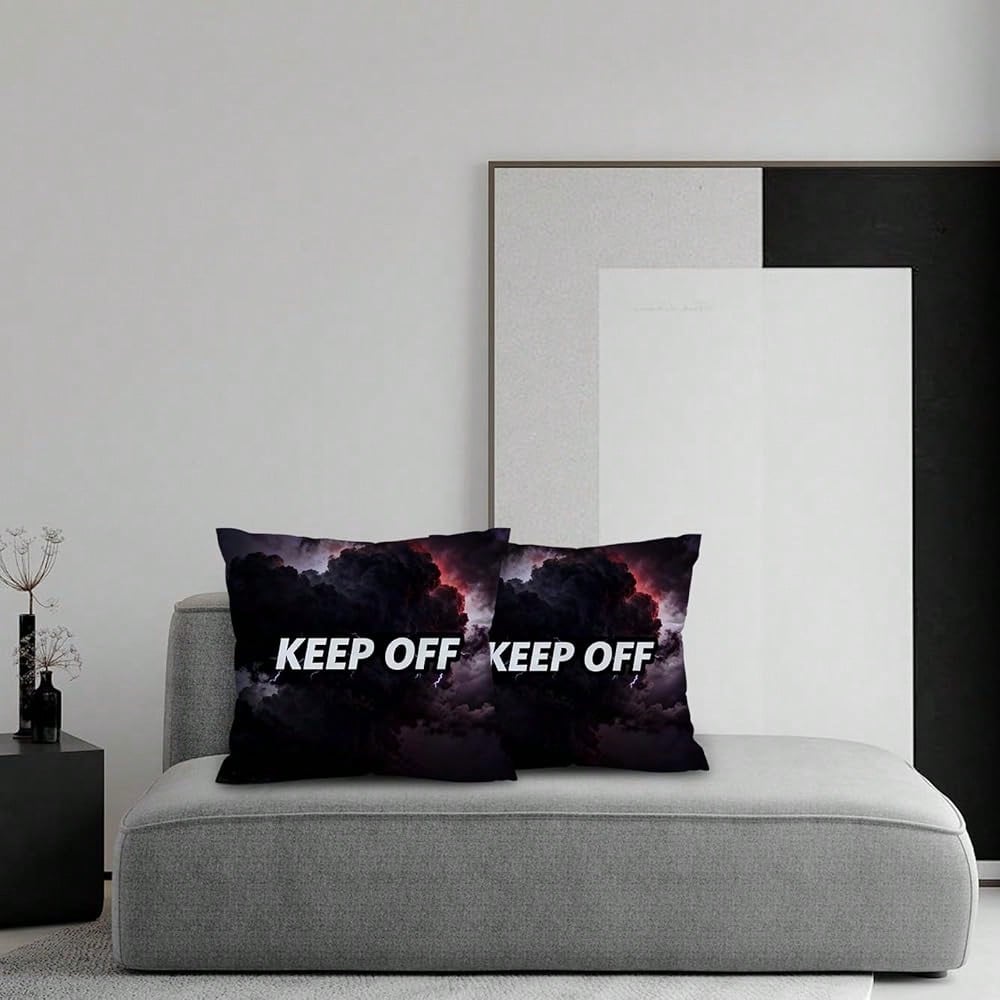 Room Decor Keep Off Pillow Set Of 2 Breathable Pillow Cover Square Cushion Case For Home Sofa Couch Decoration 18*18 Inch Diablo Style-1
