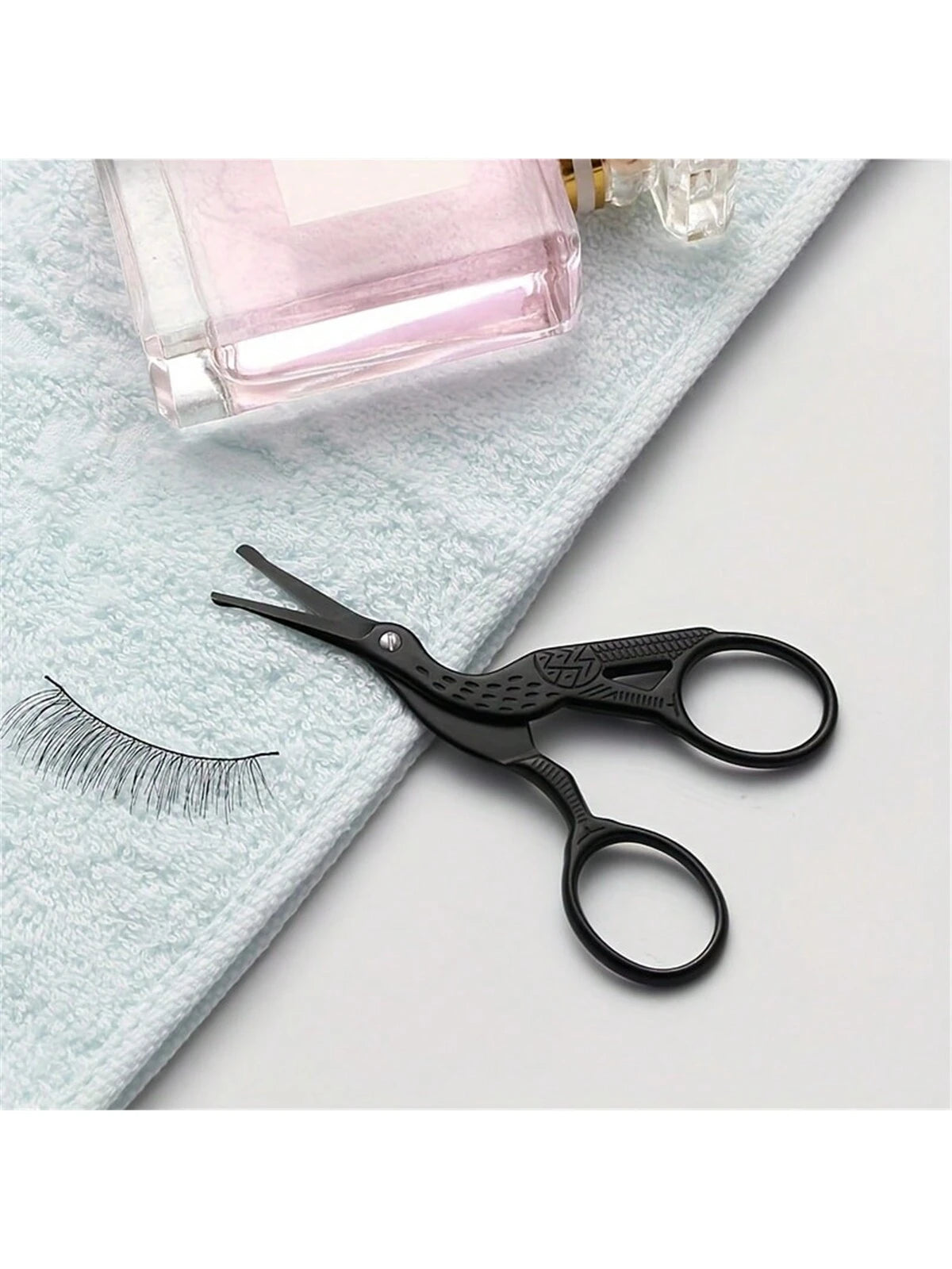 Round Tip Stainless Steel Nose Hair Scissors, 1pc Crane-Shape Beauty Scissors For Eyebrow, Nose, Beard, Ear Hair, Stainless Steel Eyebrow Scissors, Unisex Professional Facial Hair Scissors